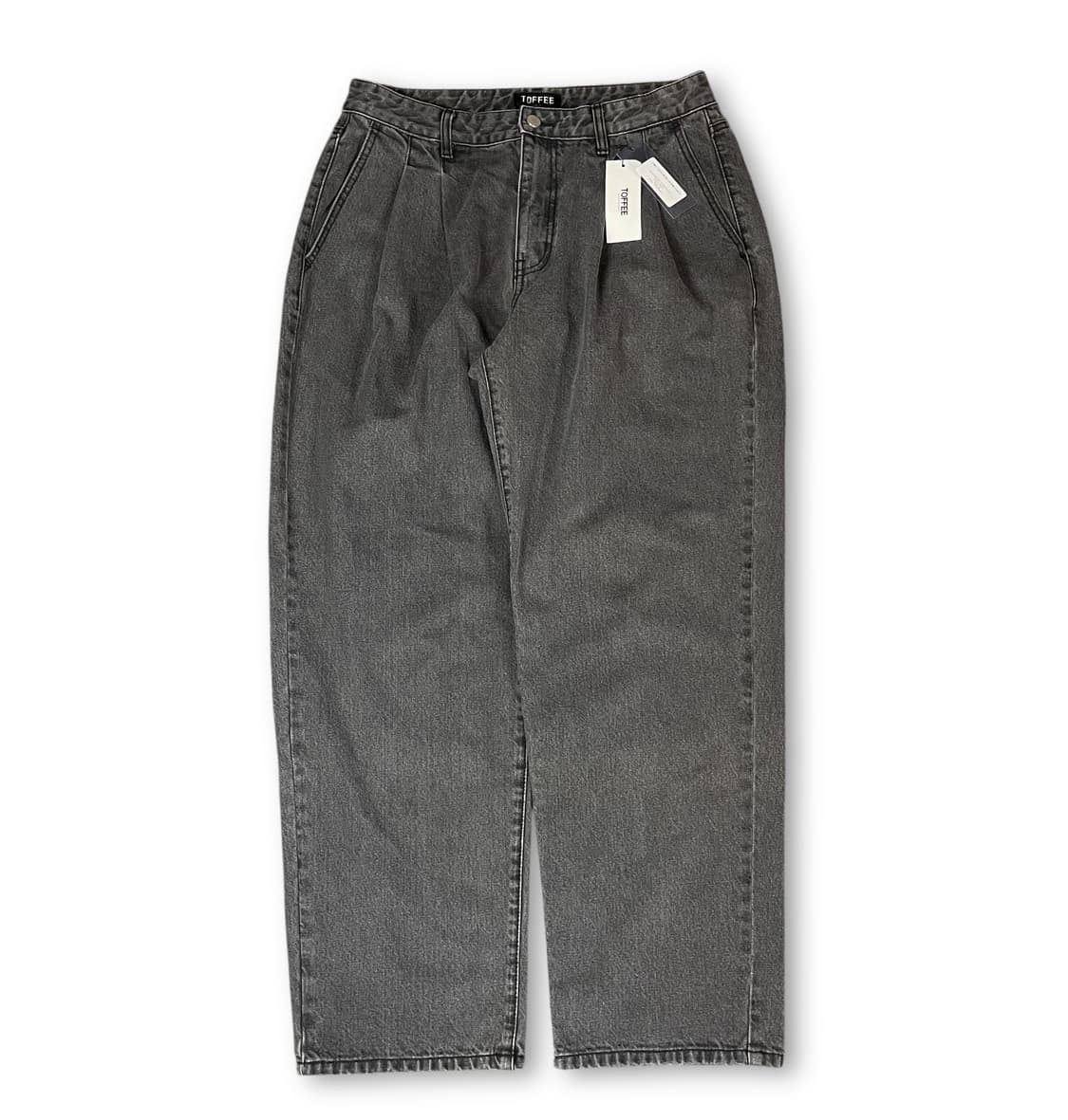 [새상품] (33) 토피 흑청 핀턱 데님 팬츠 XL 상품이미지1