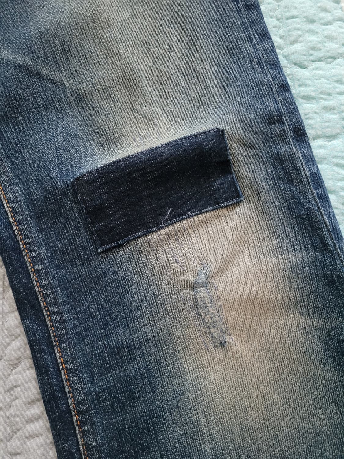 누디진 nudiejean 씬핀 매드 레플리카 데미지리페어 스판슬림진 32 상품이미지3