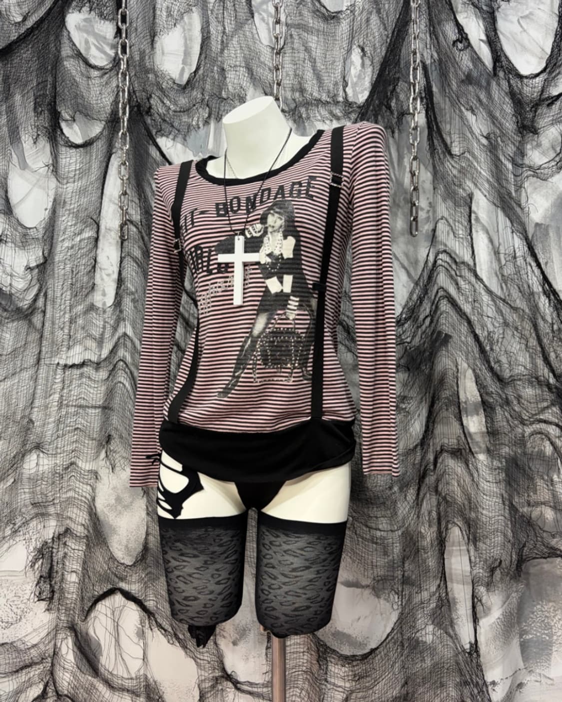 Kitsch Stripe girlish strap long sleeve 상품이미지3