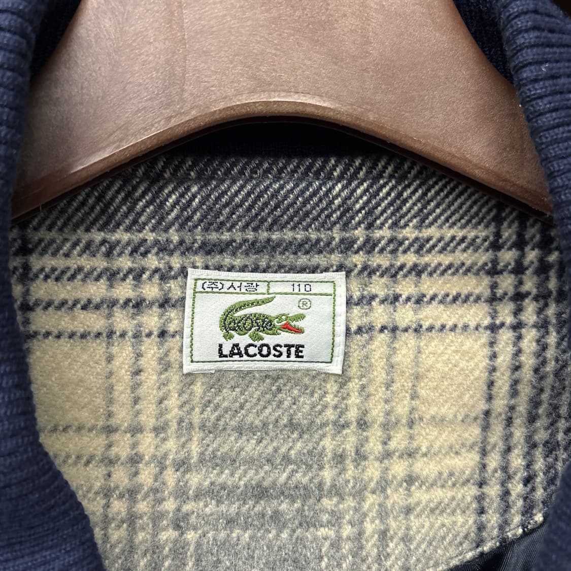 90s 서광 라코스테 글렌체크 퓨어울 블루종 자켓 N618 상품이미지8