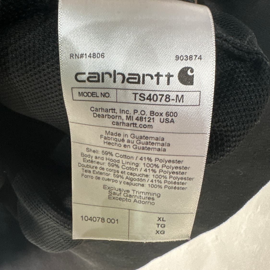 칼하트 써멀 후드집업 XL 상품이미지4