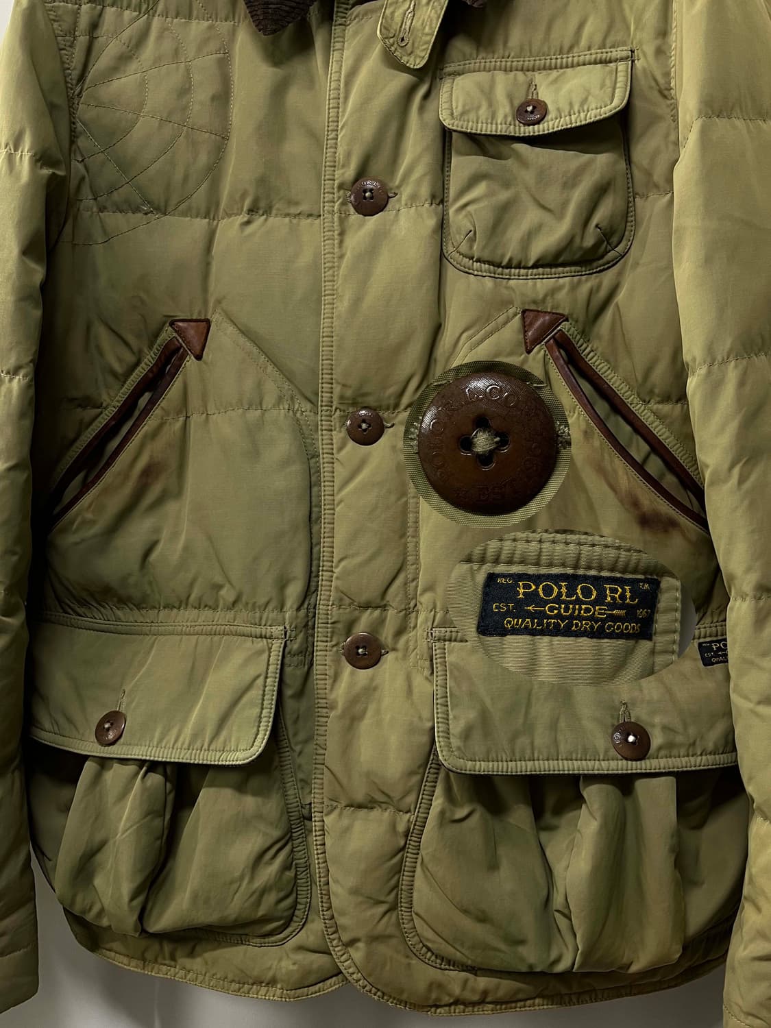 폴로 랄프로렌 썬페이딩 레더 코듀로이 헌팅 다운자켓 상품이미지5