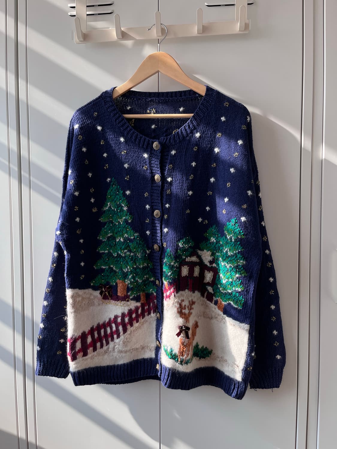 Northern treasures 크리스마스 겨울 풍경 니트 가디건 상품이미지4
