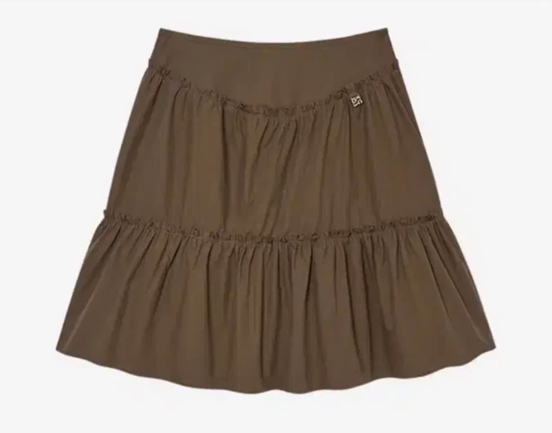 글로니 티아 더블 레이어드 러플 스커트 브라운 치마 상품이미지1