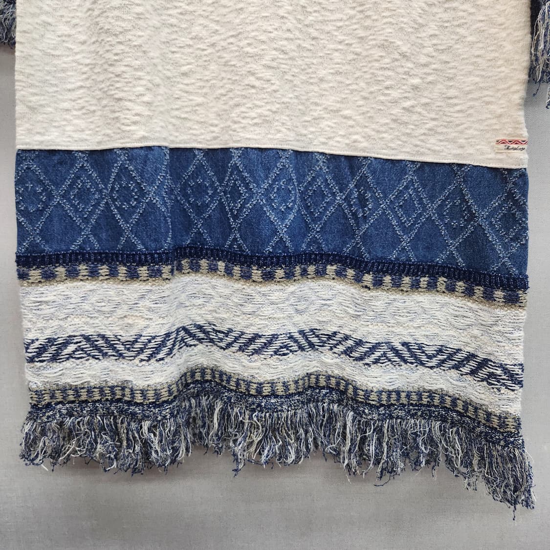 써스데이아일랜드 소매 프린지 데님 믹스 원피스 M(M) 상품이미지3