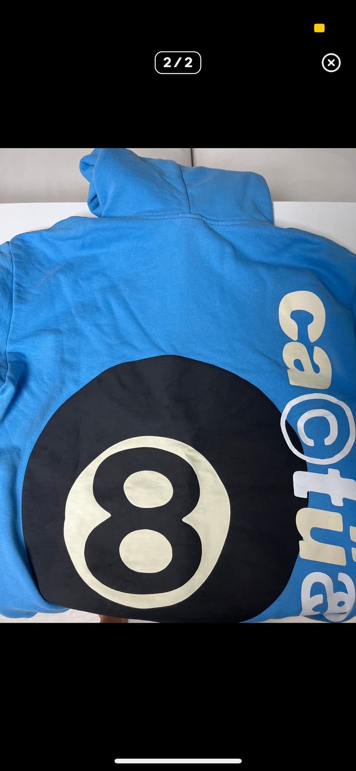 스투시 x CPFM 8볼 피그먼트 다이드 후드 블루 L사이즈 상품이미지4