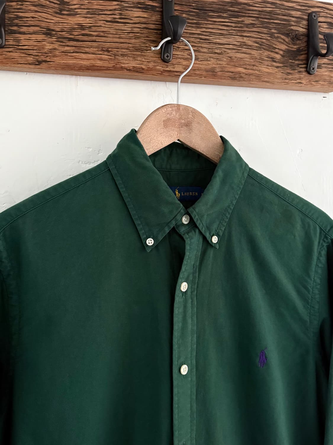 Polo 폴로 랄프로렌 신형 그린 버튼 다운 솔리드 셔츠 상품이미지2