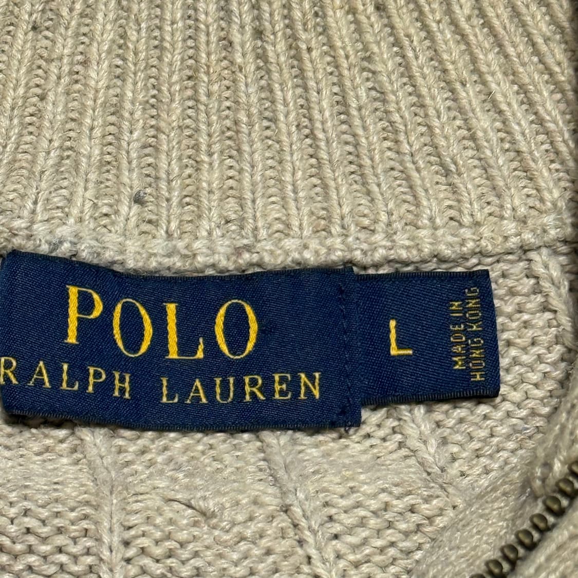 L 폴로랄프로렌 반집업 버튼 케이블 니트 상품이미지4