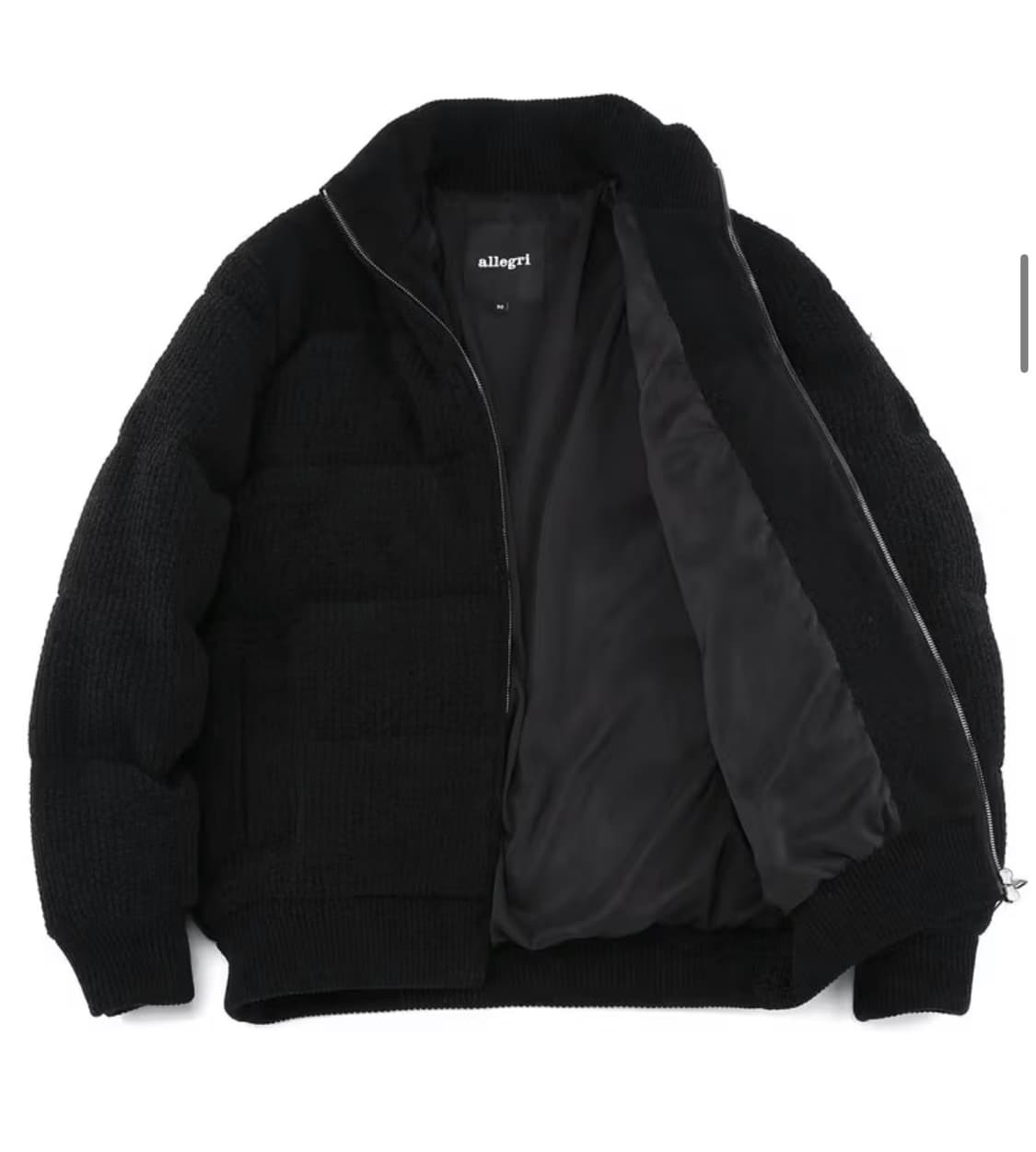 알레그리 [25FW] 블랙《Velour》니트 다운 점퍼 상품이미지4