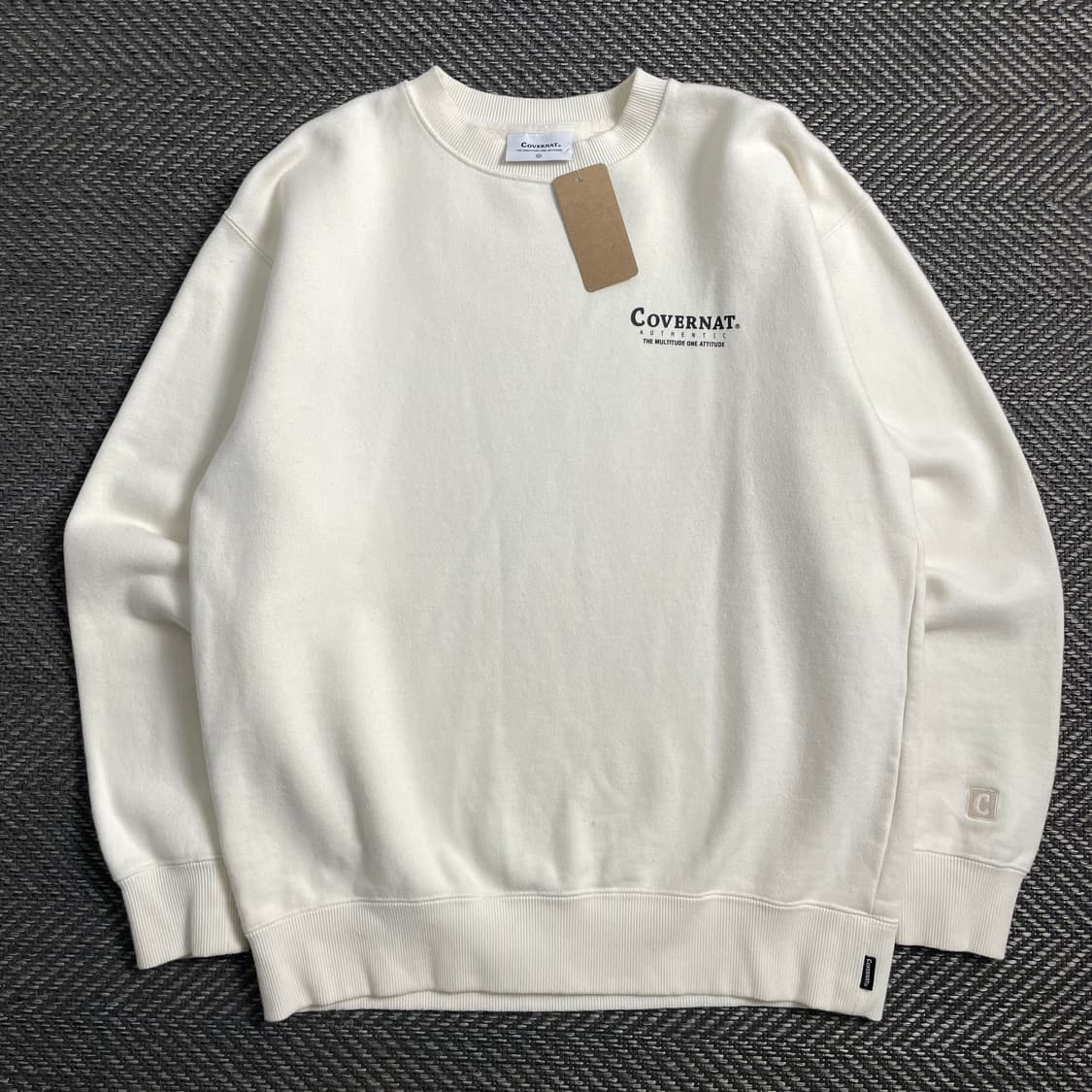 커버낫 헤비코튼 빅로고 크림 맨투맨o 4450 상품이미지2