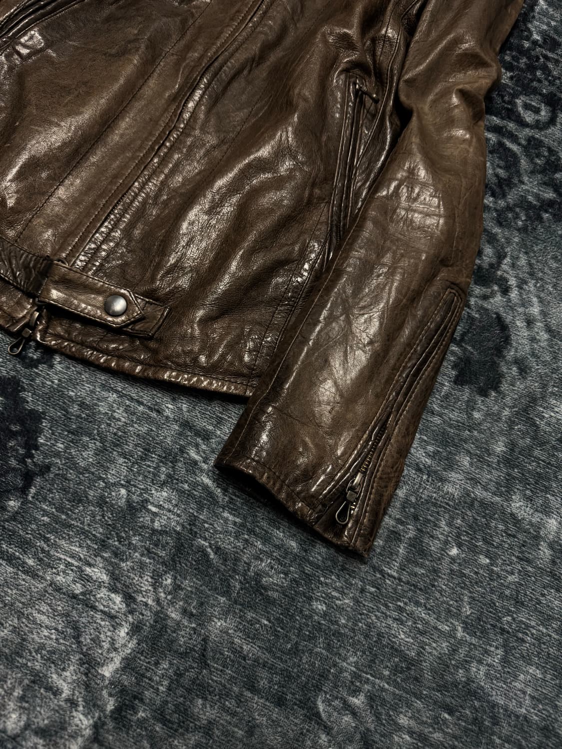 Schlussel brown lamb skin rider jacket 상품이미지5