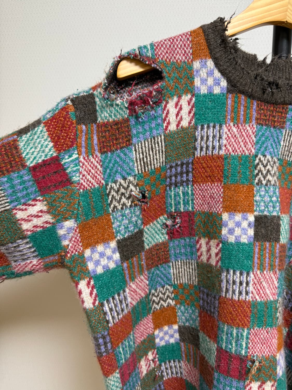 빈티지 체크 스웨터 상품이미지2
