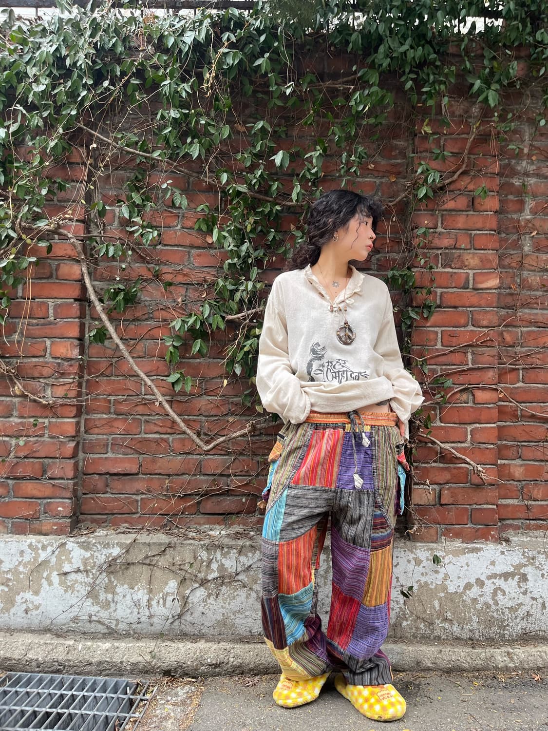 히피 패턴 패치워크 팬츠 상품이미지1