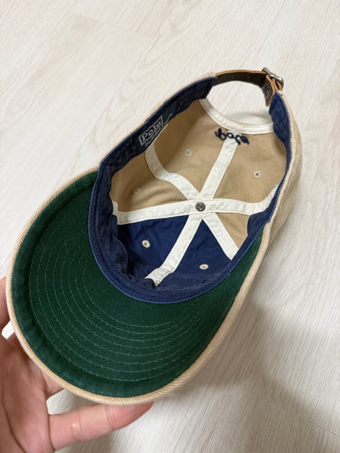 폴로 랄프로렌 아플리케 볼캡 베이지 판매 상품이미지4