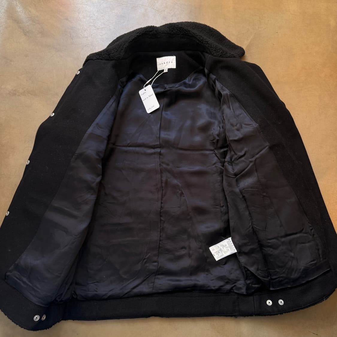 산드로 더블라이더베이스 셰르파 플리스 숏 코트 자켓 상품이미지3