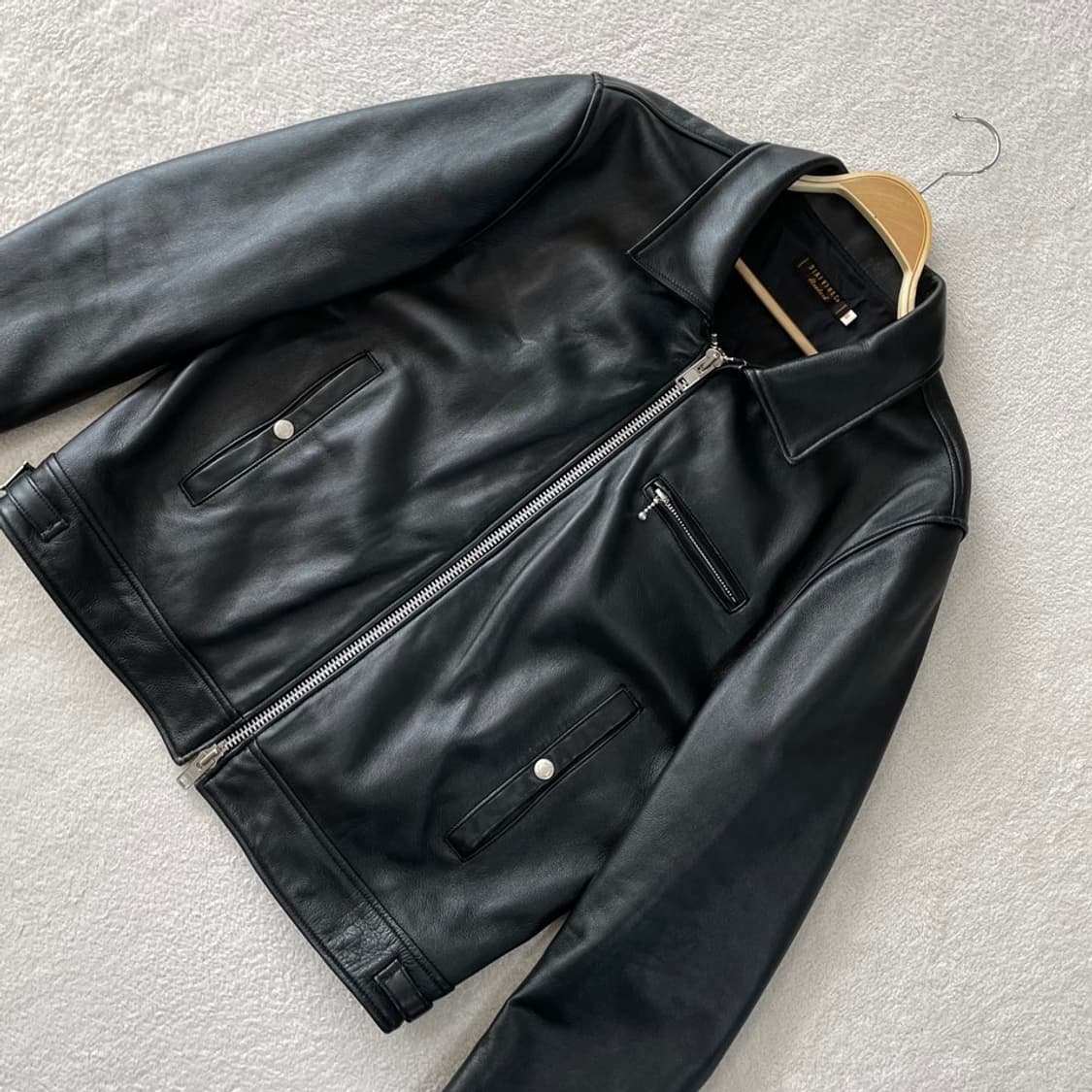 L 디아프바인 싱글 양가죽 램스킨 라이더자켓 40 상품이미지3