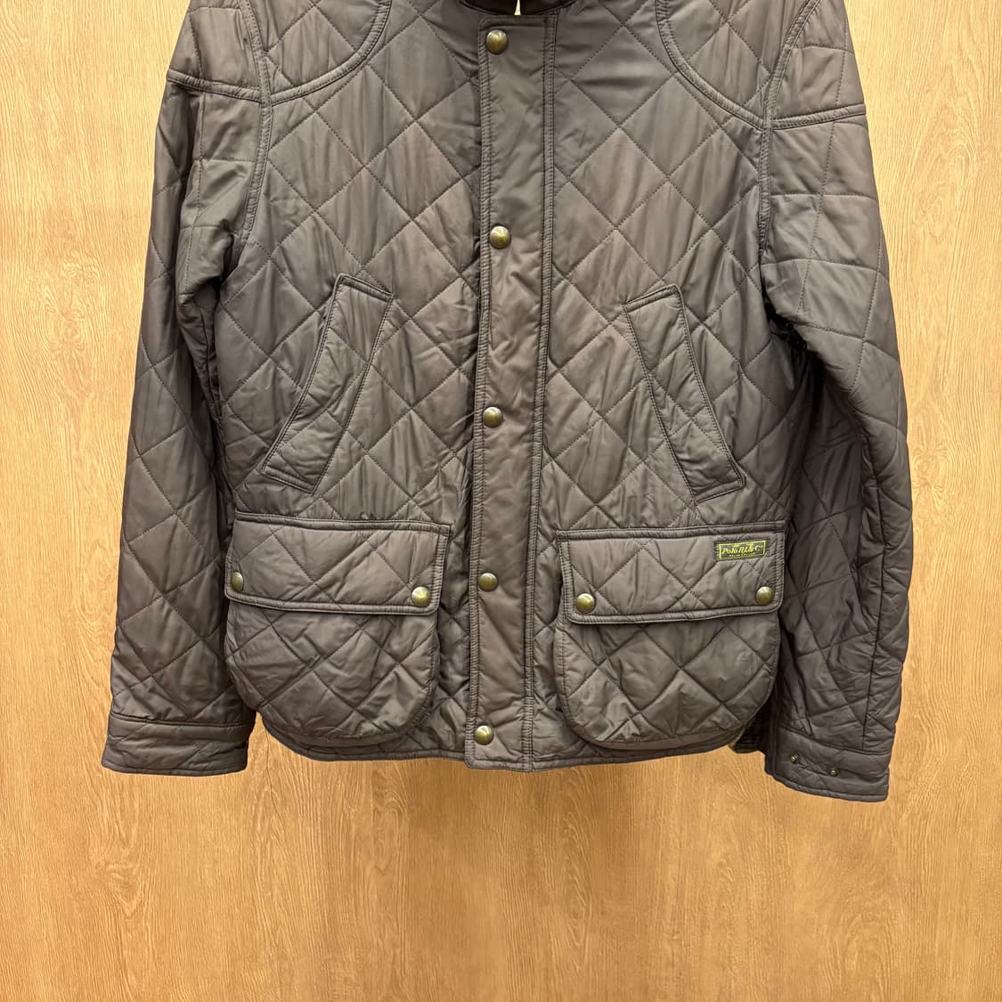 폴로 랄프로렌 퀄팅 필드 자켓 넥 버클 벨트 허리 스트랩 디테일 브라운 상품이미지5