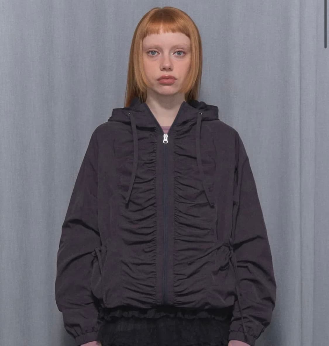 팬시클럽 리본셔링윈드브레이커 브라운 상품이미지1