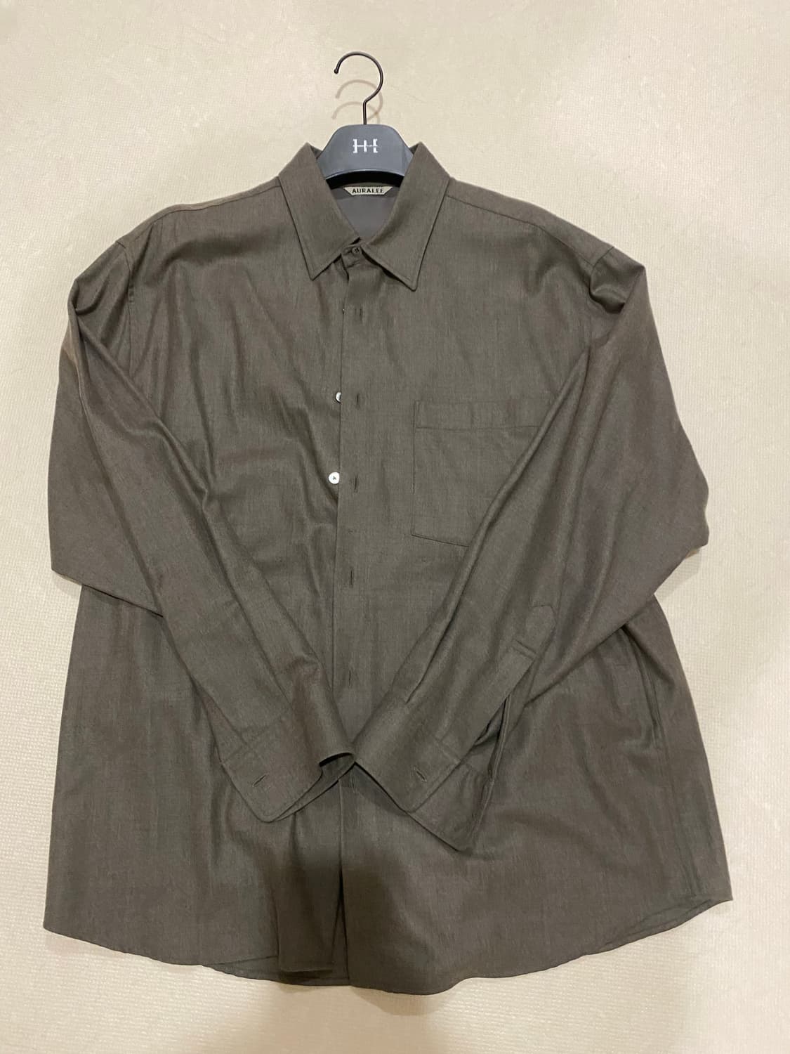 23aw 오라리 슈퍼라이트 울 셔츠 탑브라운 4 상품이미지2