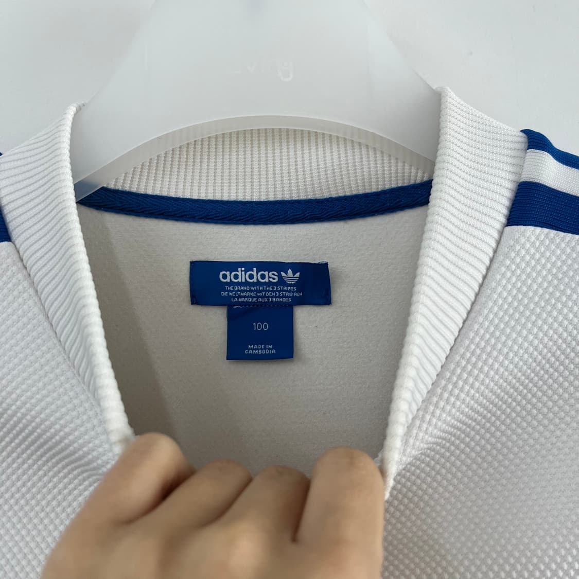 아디다스 포카리 화이트 블루 삼선 맨투맨 상품이미지5