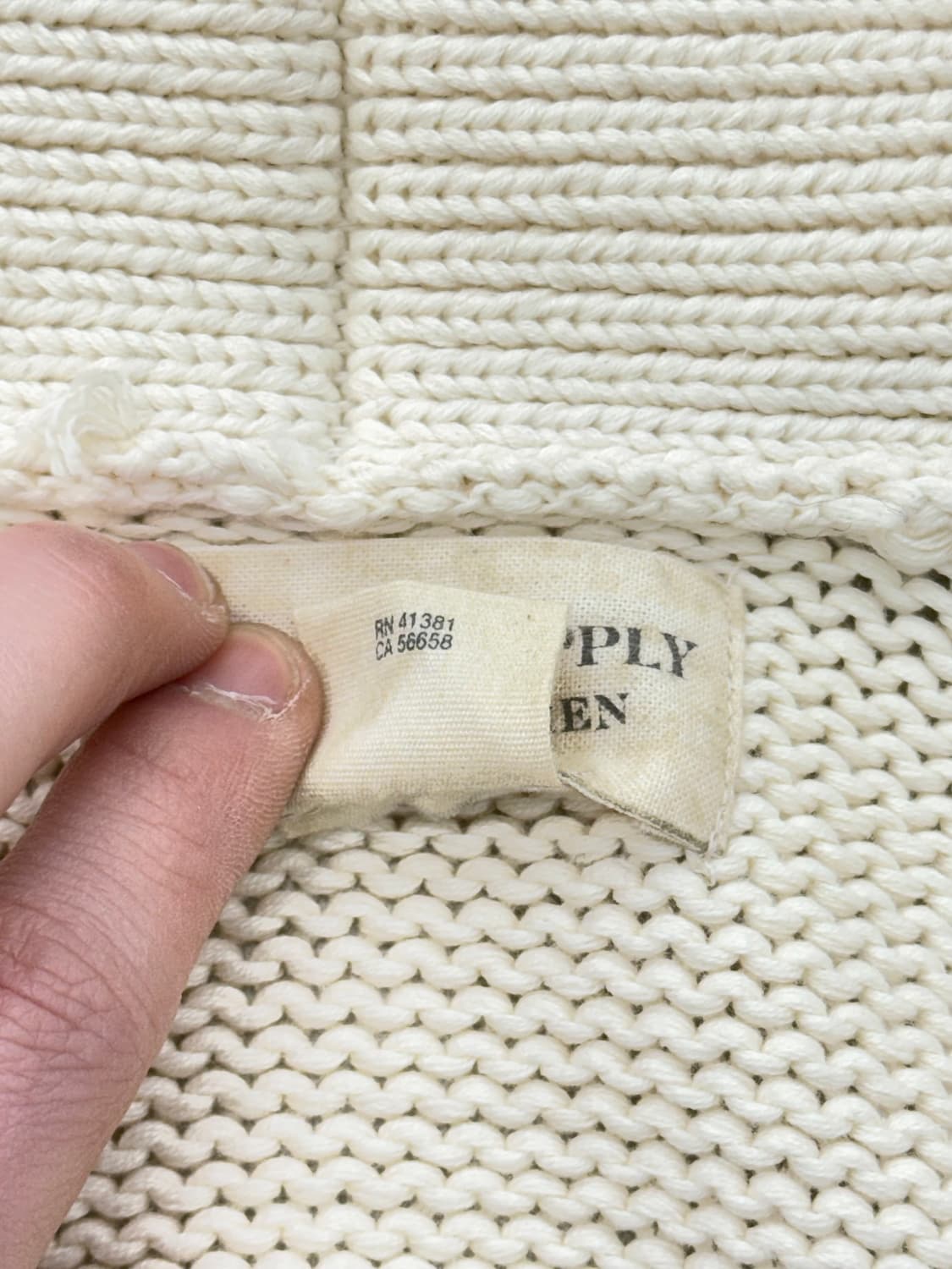 데님 앤 서플라이 랄프 로렌 아이보리 코튼 크로피 카라 가디건 상품이미지8