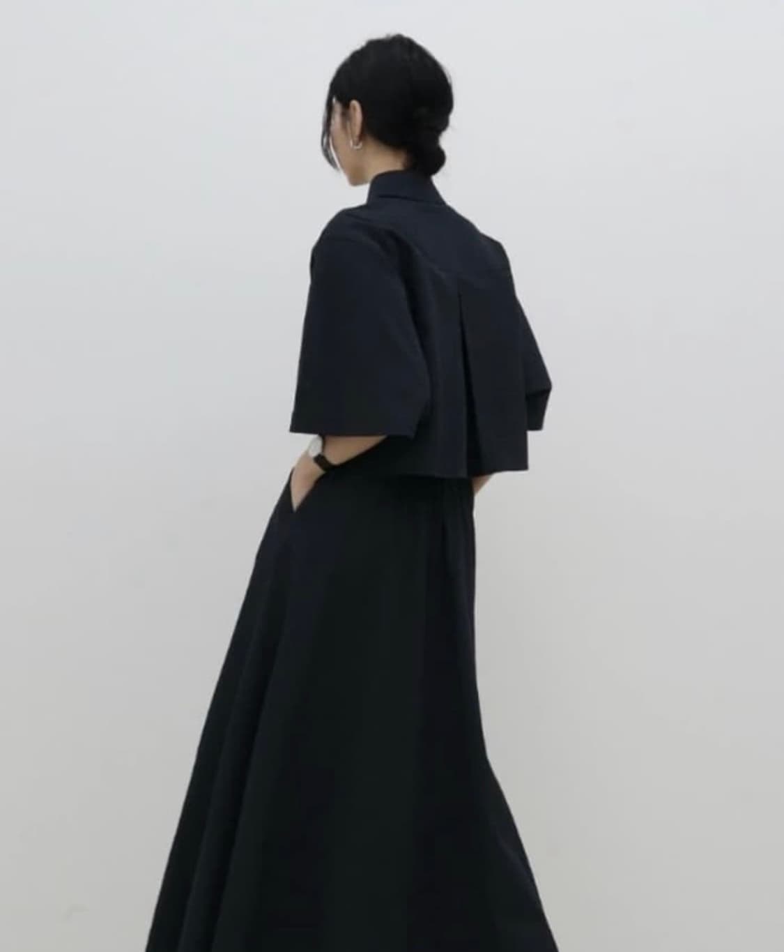 트리밍버드 moire 시어서커 스커트 차콜 상품이미지2