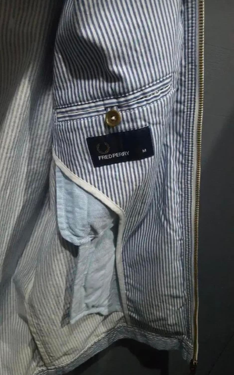 프레드페리 스트라이프 코튼자켓 M 상품이미지2