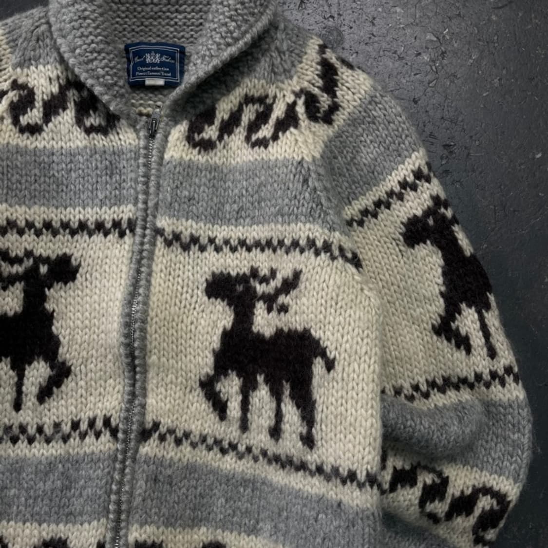 100 빈티지 코위찬 니트 집업  상품이미지2