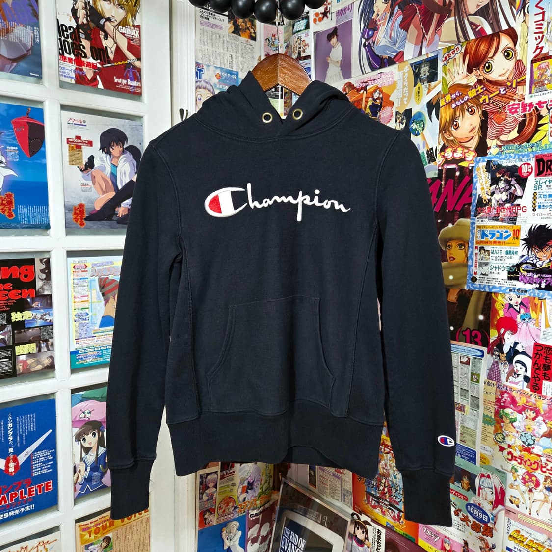 90'S 챔피온 리버스위브 블랙 후드티 상품이미지3