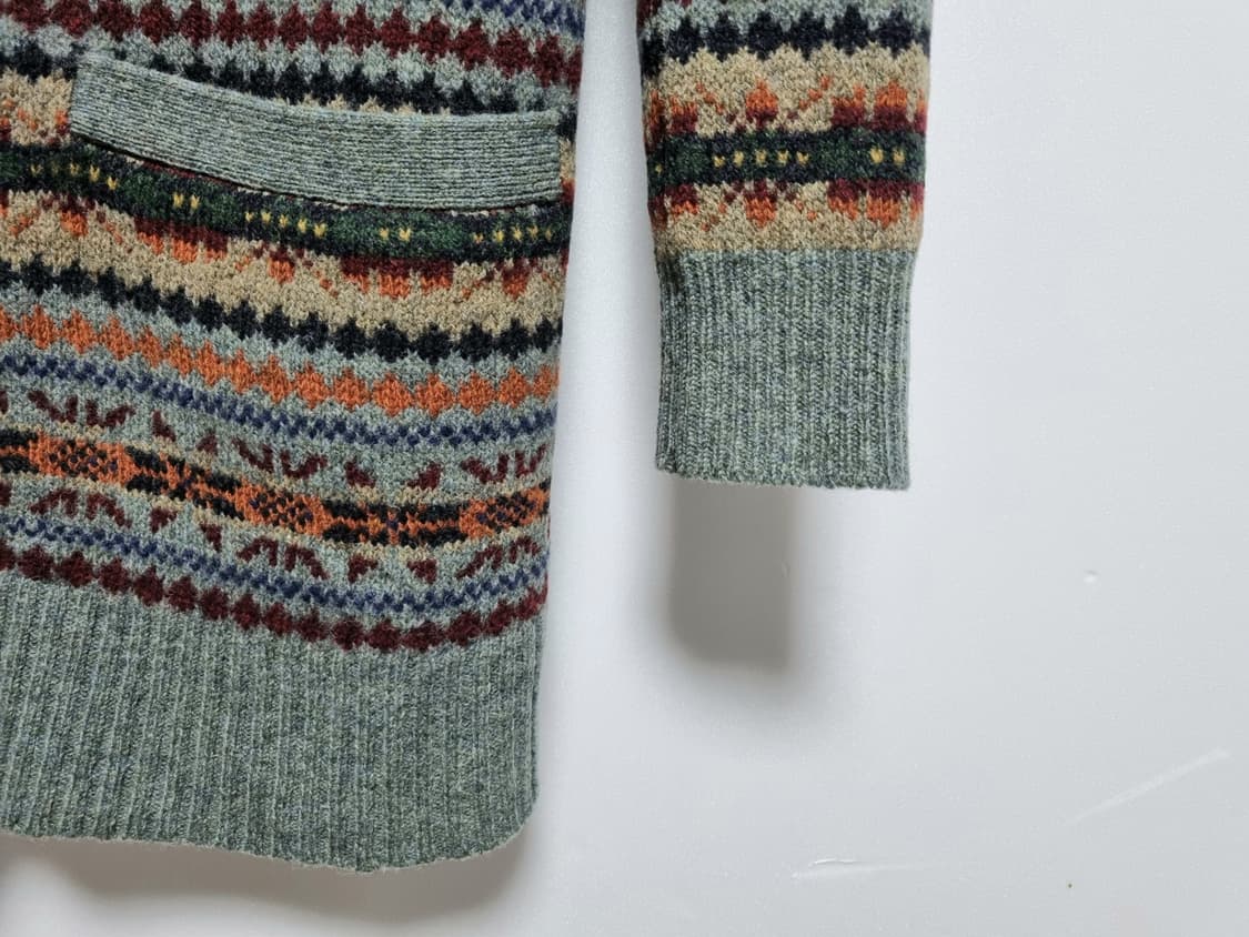 여성 레어 폴로 울 램스울 페어아일 긴팔 가디건 니트 스웨터 브이넥 상품이미지6