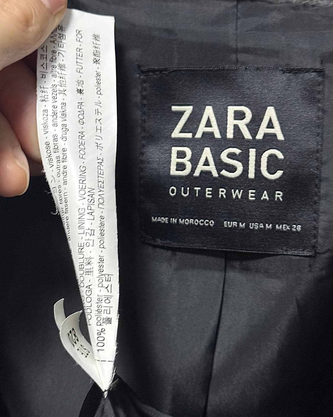 자라 베이직 라인 하이넥 후드 여성 숏 코트 회색 그레이 M 95 케이프 상품이미지6