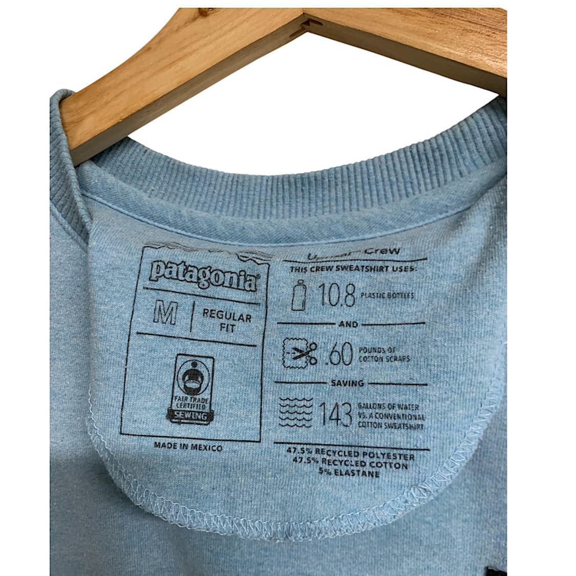 파타고니아 스카이블루 기모 맨투맨 M 상품이미지2
