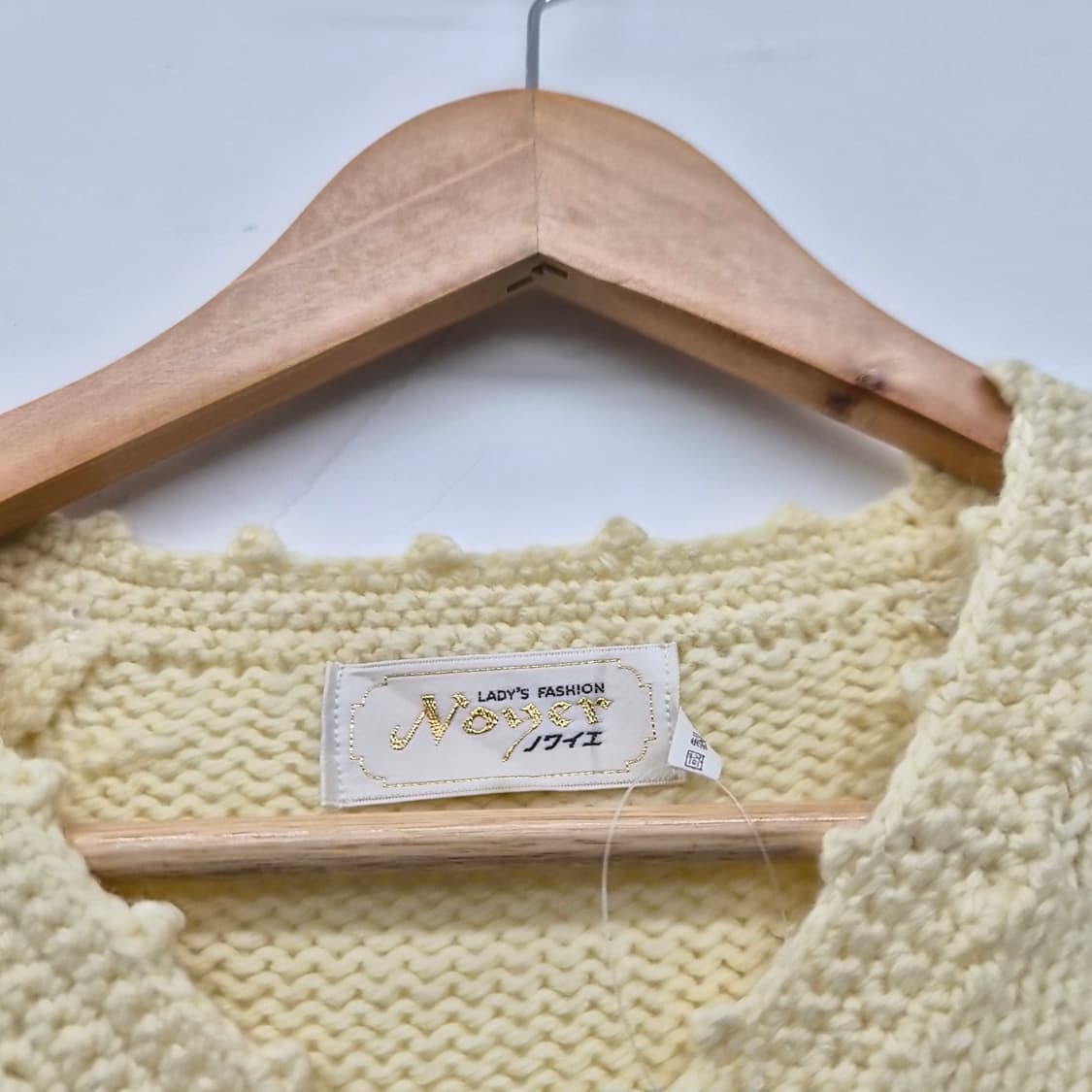 핸드메이드 아이보리색 꽃무늬 자수 니트 여성 M 상품이미지4