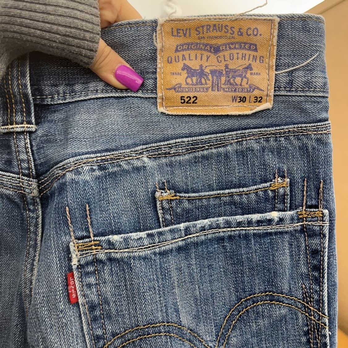 리바이스 522 슬림 스트레이트 데님 청바지 30인치 C06994 상품이미지5