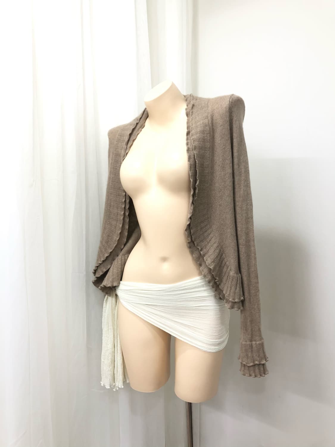 cashmere beige fairy frill cardigan 상품이미지2