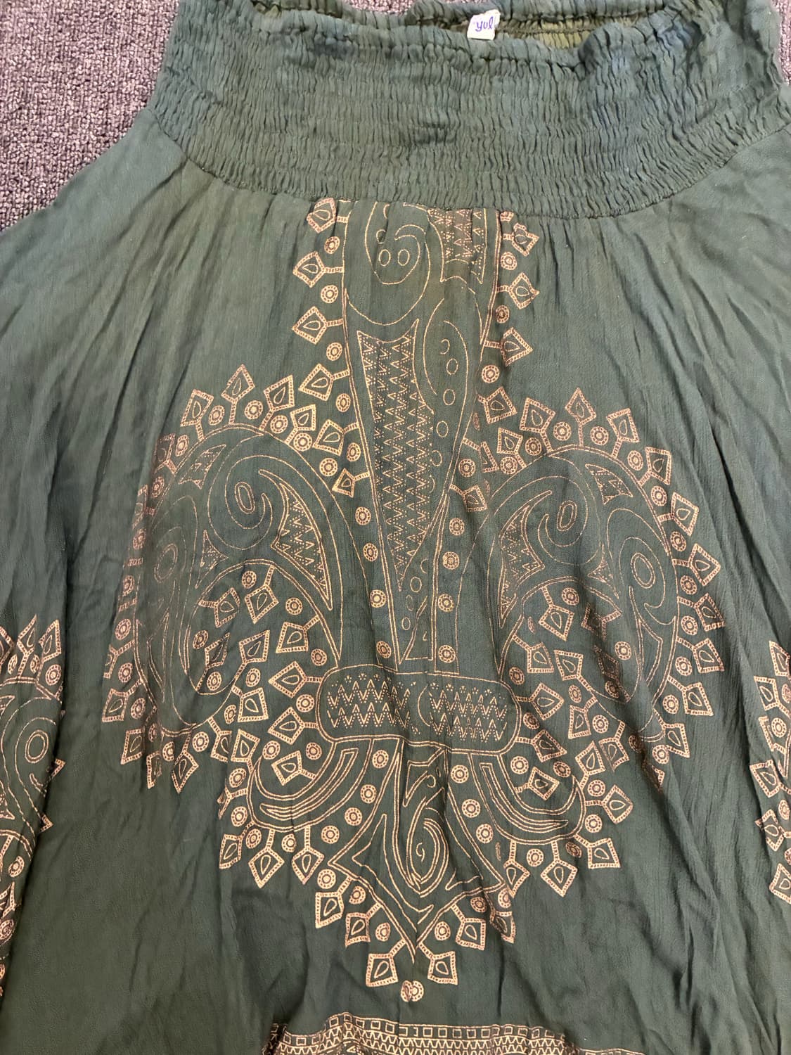 OS)Japanese vintage 여성 에스닉 언밸런스 미디 스커트 상품이미지4