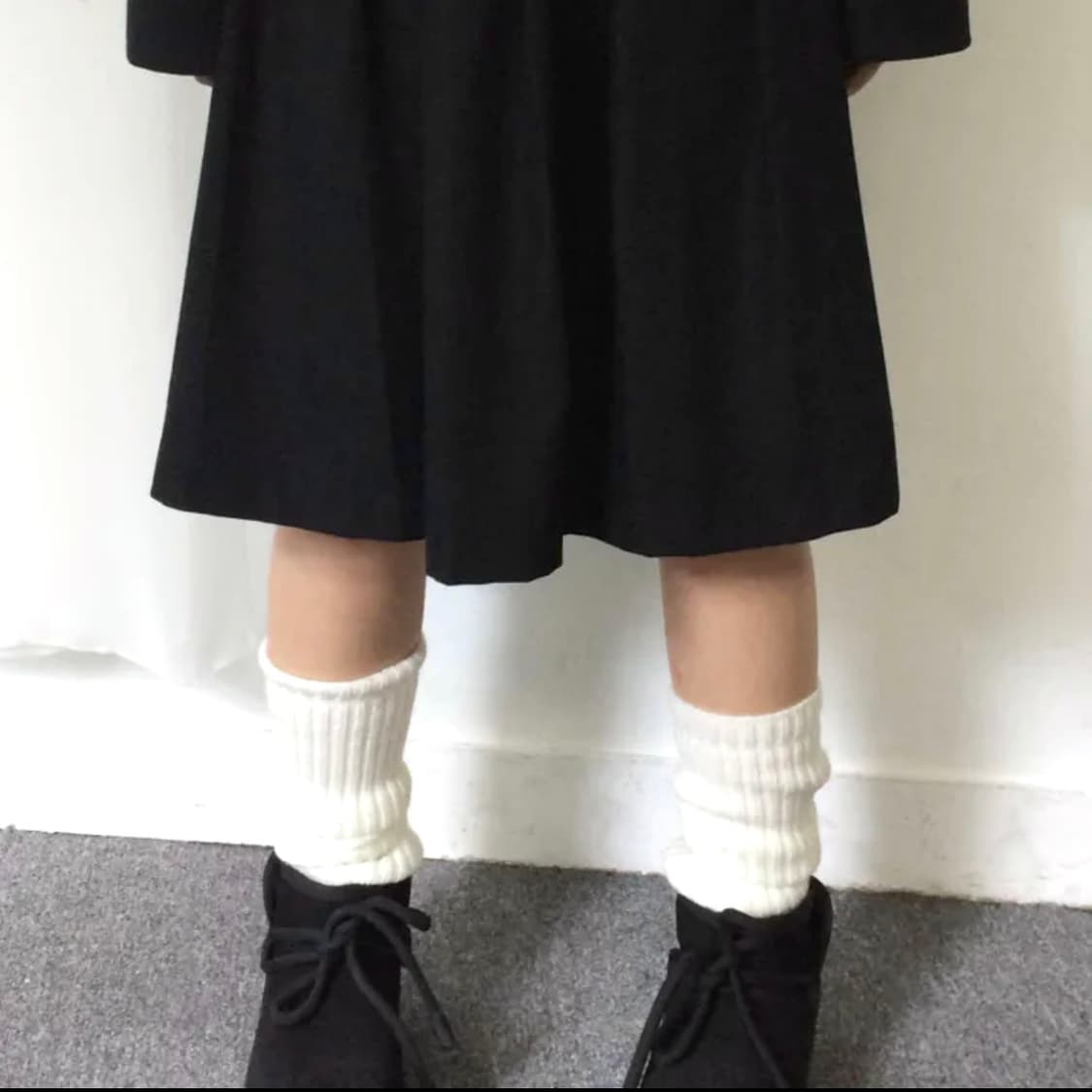 묘랑 주쿠 스웨이드 미디 스커트 상품이미지1