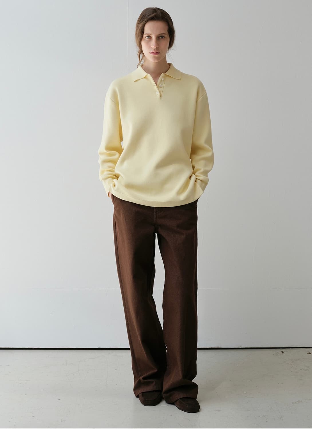 문달 moondal Grain Denim in Brown 상품이미지2