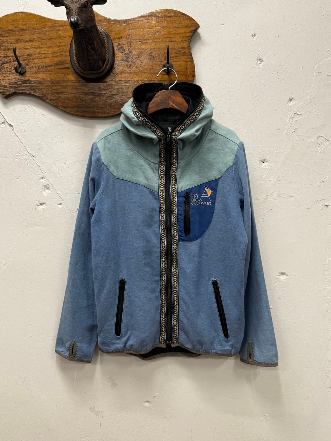 66) go slow caravan Multi-Fabric Zip Hoo 상품이미지2