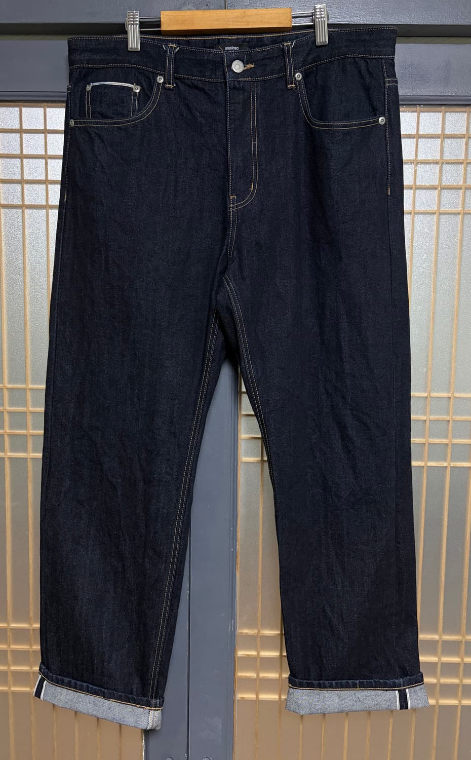 36in)무신사 셀비지 스트레이트 데님팬츠 인디고 상품이미지2