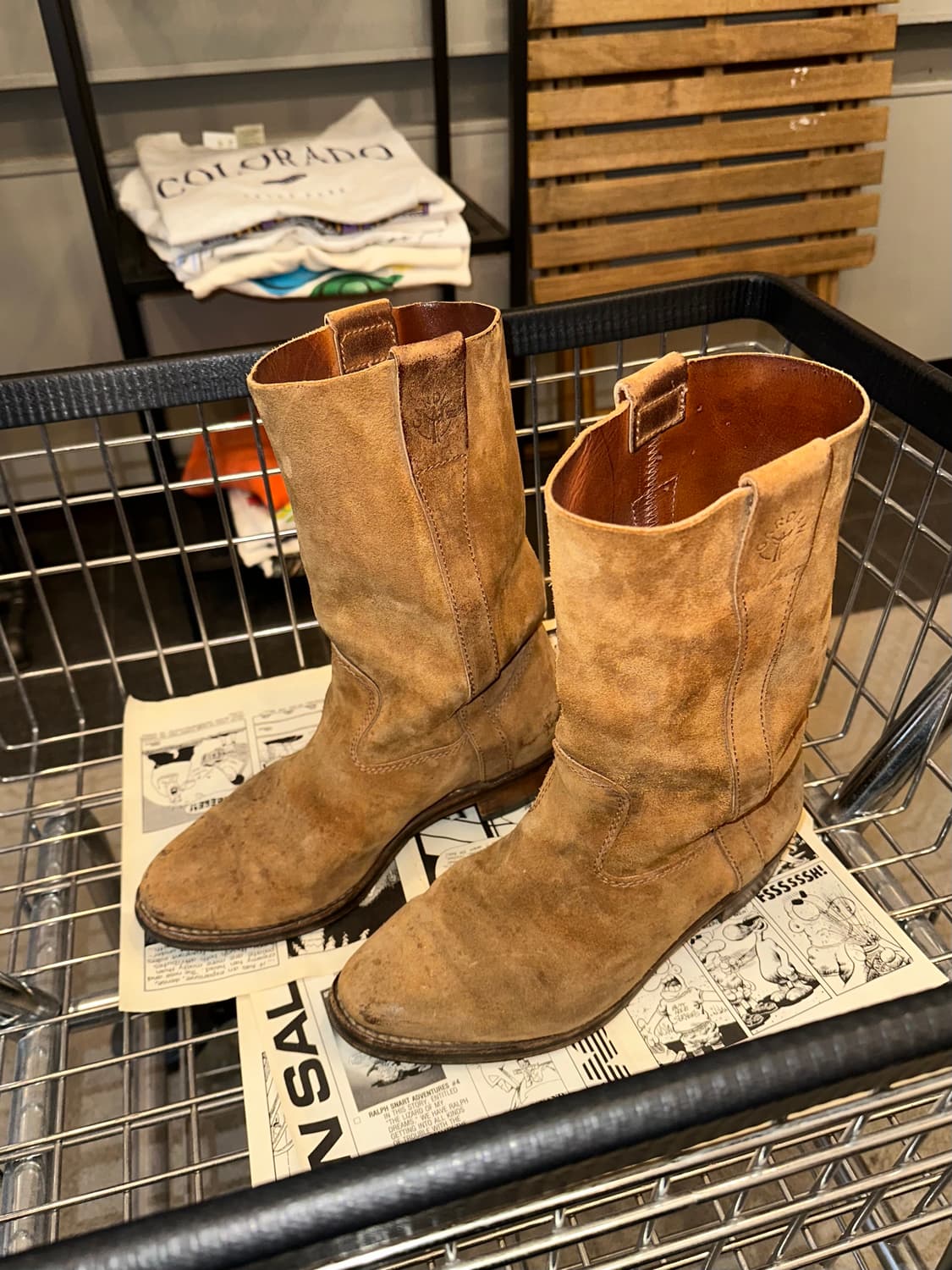 Gardian real suede aged western boots  상품이미지5