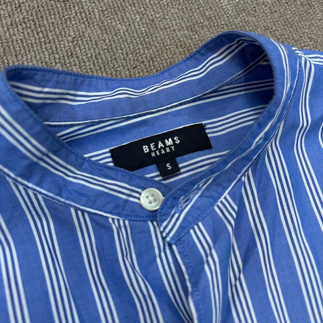 beams japan 빔즈 노카라 스트라이프 셔츠 공용 s  상품이미지2