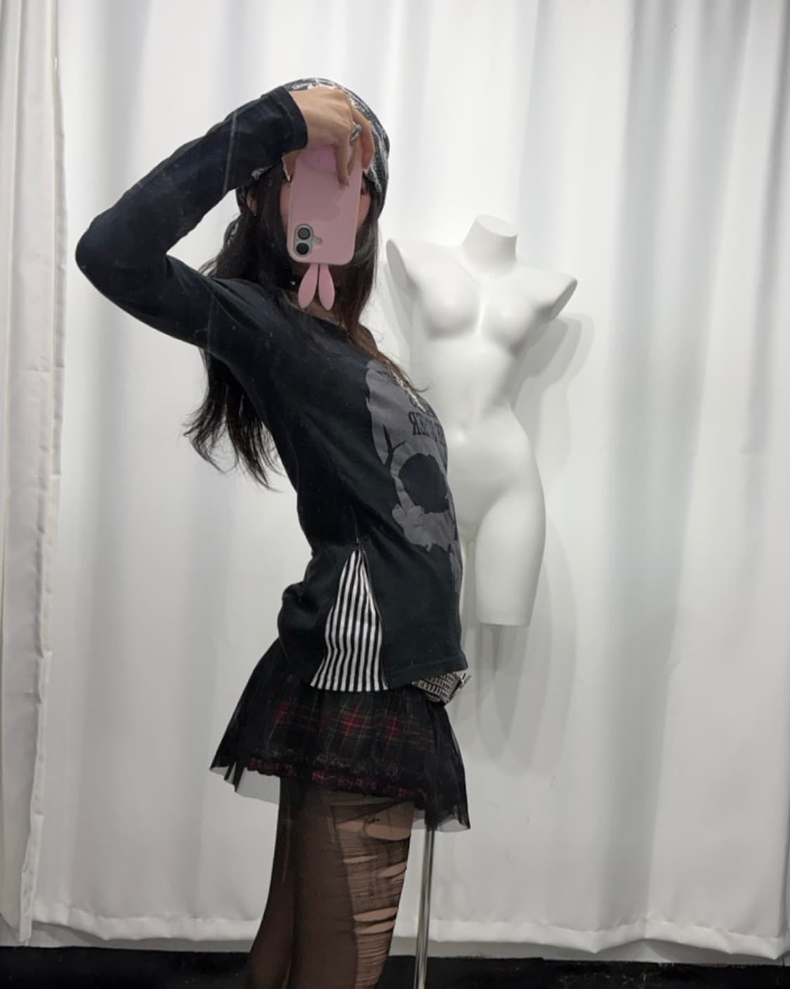 🎸블랙 스컬 프린팅 롱슬리브🎸 상품이미지4