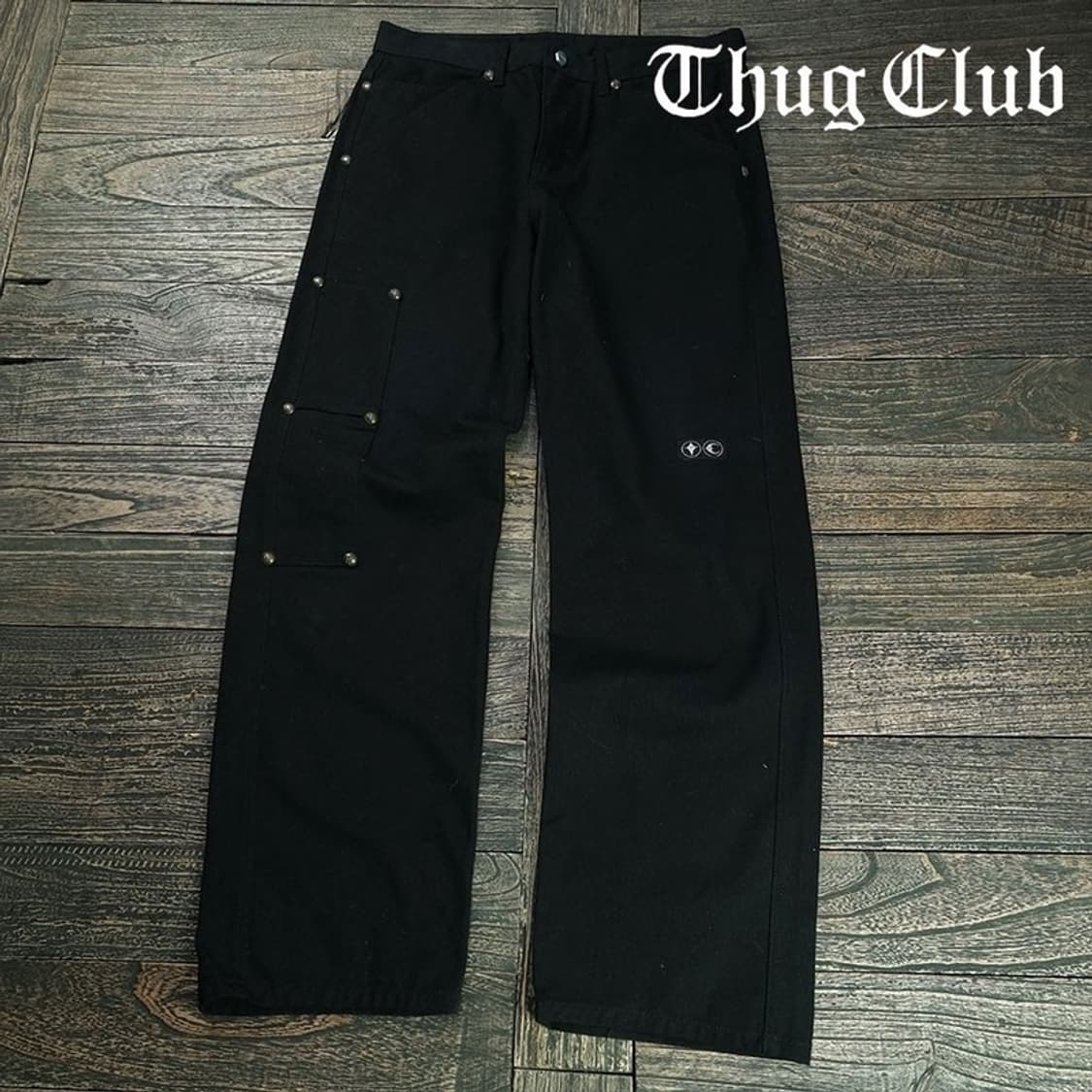 [떠그클럽] 초판 더블니 워크 팬츠 블랙 P01552 상품이미지1