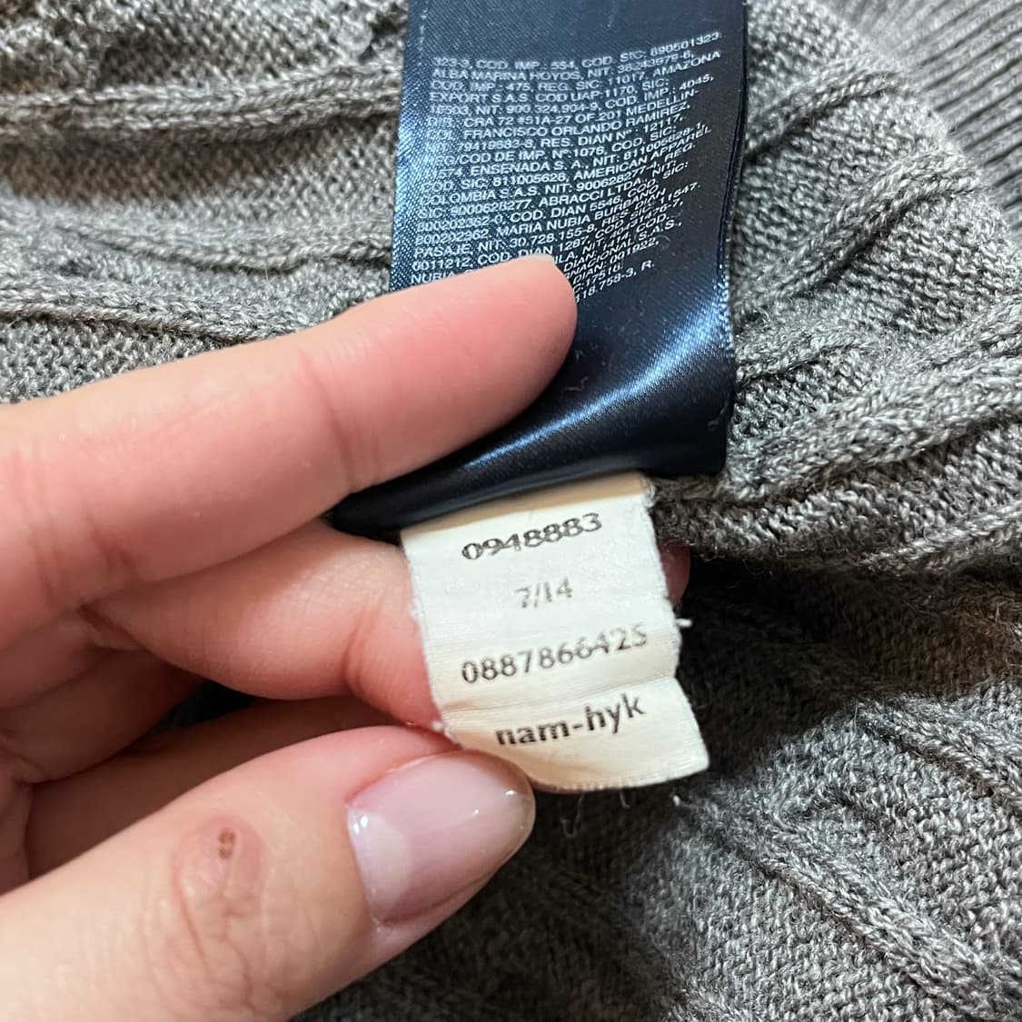[정품] 타미 그레이 프리미엄 램울 꽈배기 니트 [ XL ] 상품이미지5