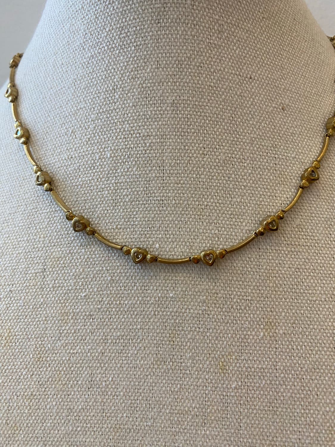 빈티지 골드 하트 큐빅 목걸이 키치 페어리 모리 오리엔탈 상품이미지6