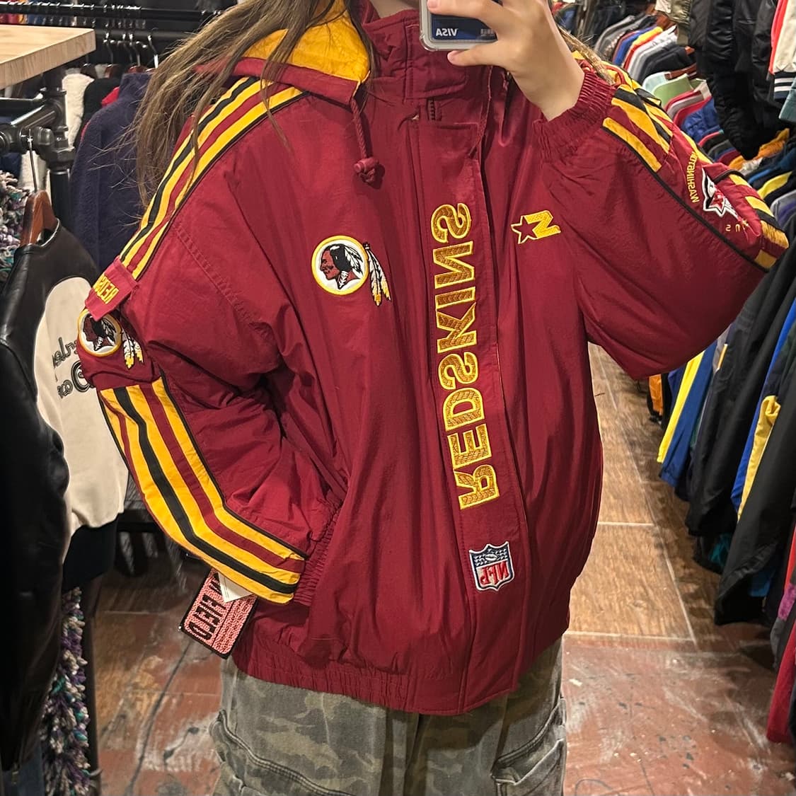 [HI] 스타터XNFL REDSKINS 후드 점퍼 버건디 상품이미지2
