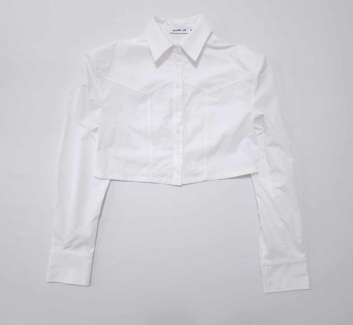 Wesame lab 위세임랩 와이드숄더 크롭셔츠 상품이미지2