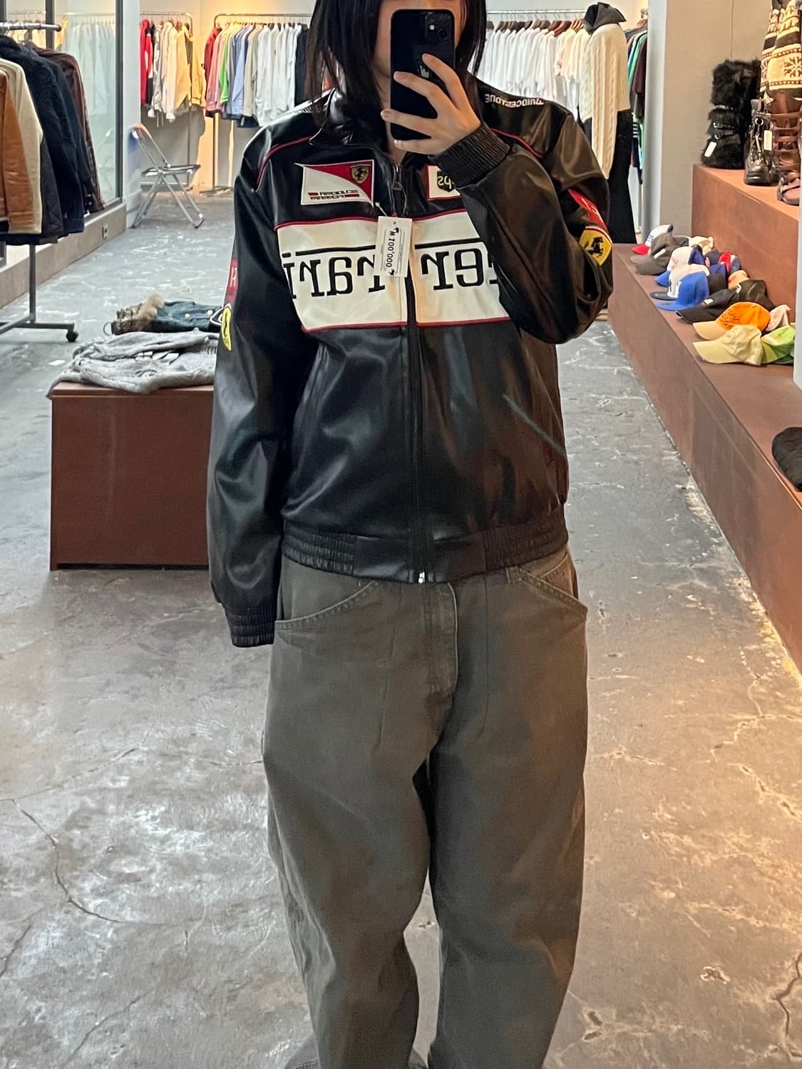 빈티지 페라리 레이싱 가죽 자켓 H886 상품이미지1