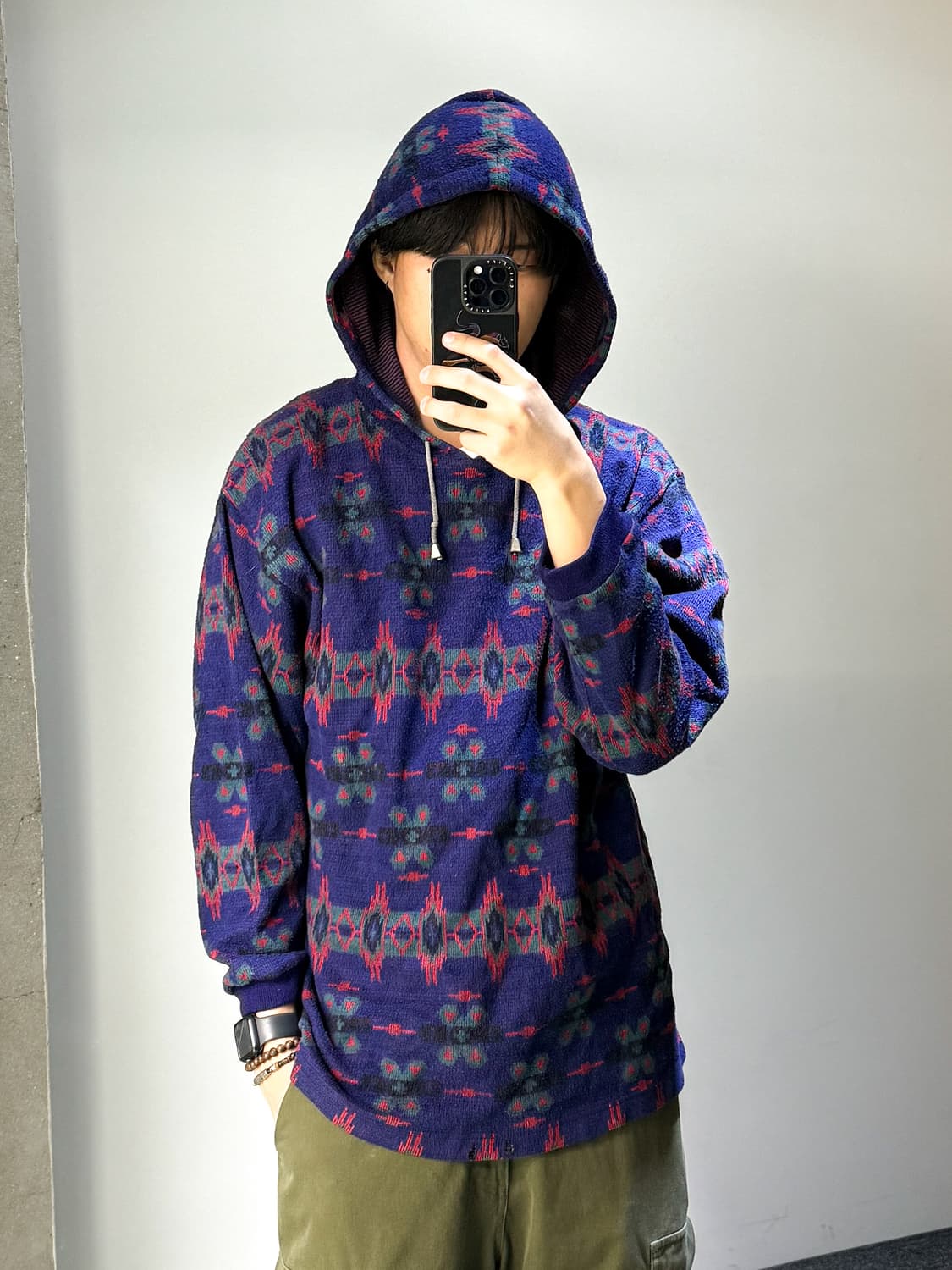 빈티지 90‘s 에스닉 나바호 플리스 후디 상품이미지1